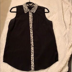 Polyester black and off white print